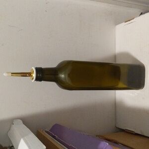 3/$25.00 Dark Glass Bottle W/Pourer for Olive Oil or other Liquid cap air hole